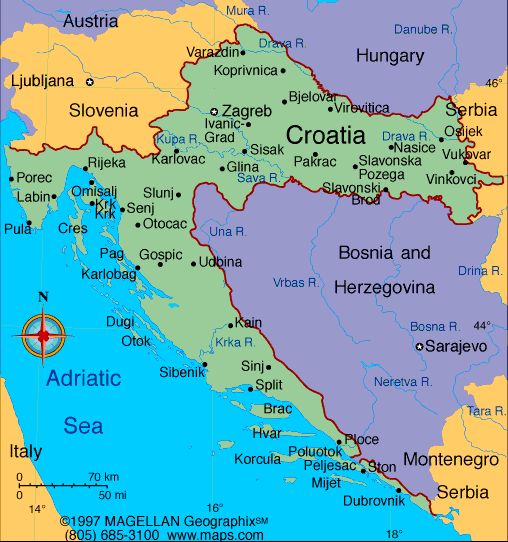 croatia map
